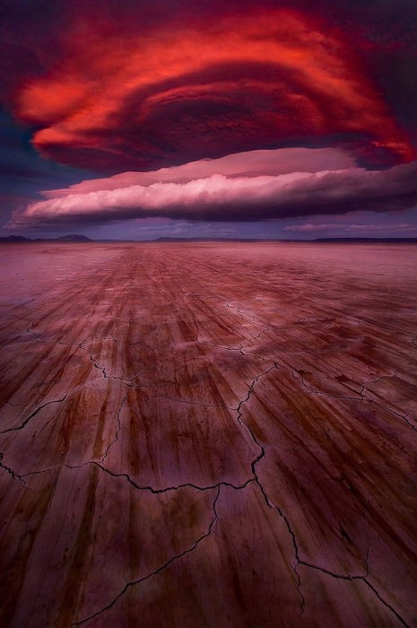 Surreal, Otherworldly, Awesome, Lenticular, sunset, 
oregon, alvord, desert, storm