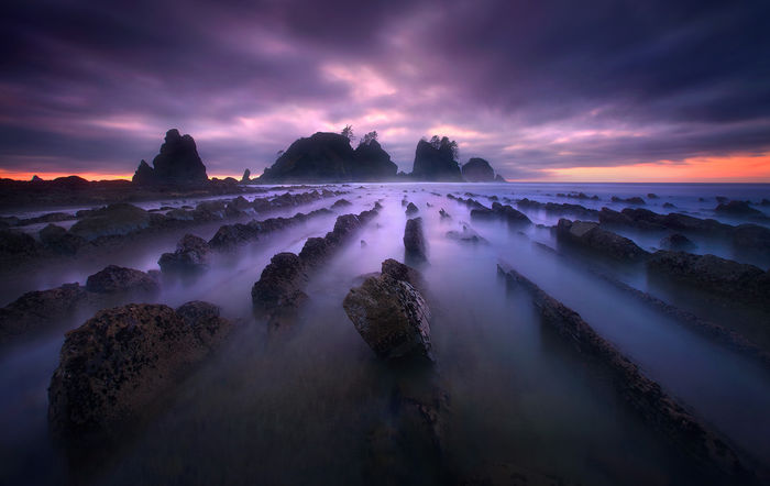 long exposure, twilight, surreal, colors, beauty, olympic, wilderness, coast, washington