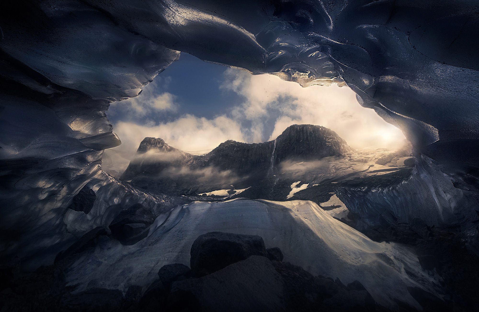 Altar An awesome moment as peaks near a huge network of ice caves I had been scouting cleared off after rain, revealing the 500ft-high...