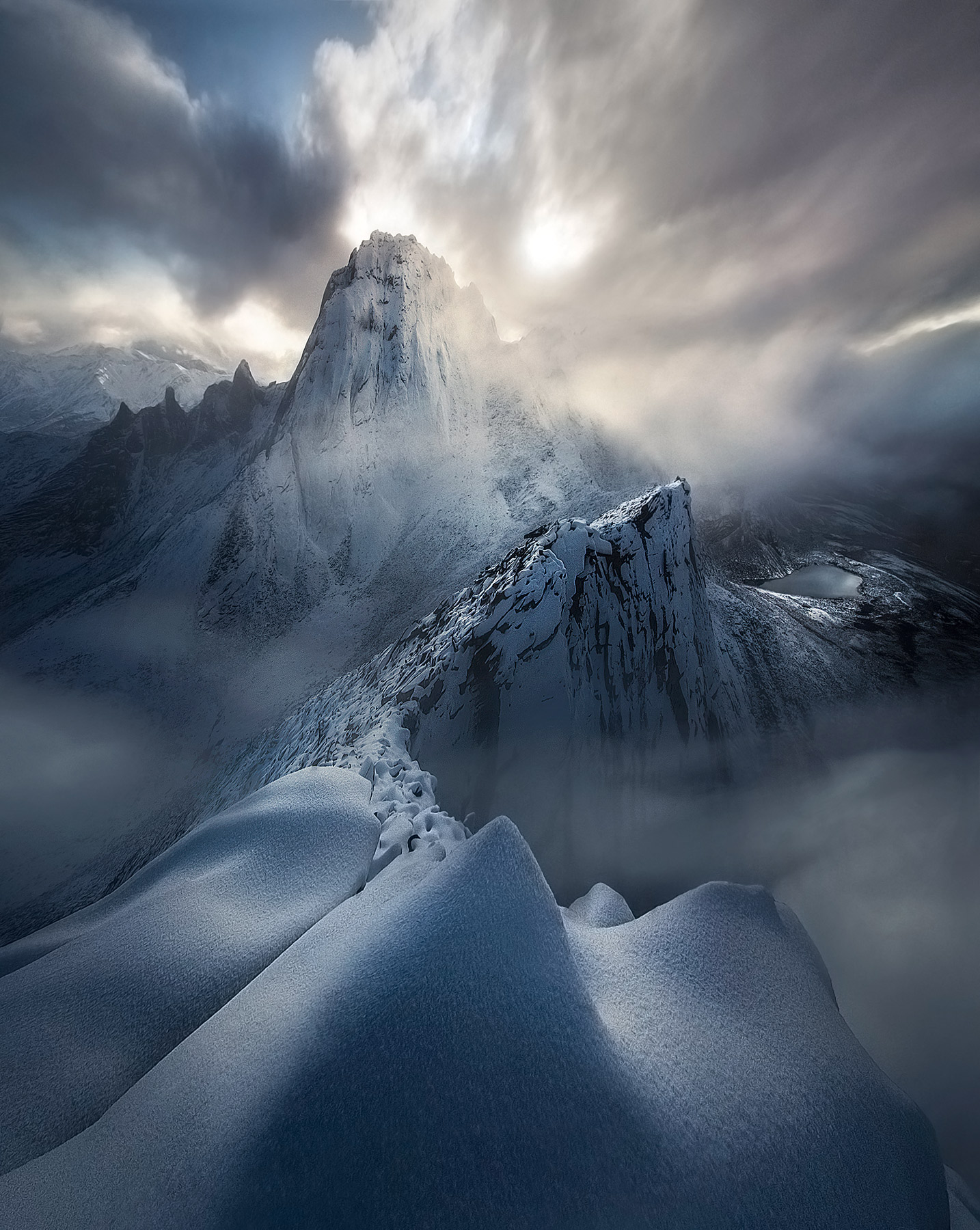 Climb Cloud motion streaks by through a clearing storm above Tombstone Park, Yukon. I had been to this ridge in my dreams...