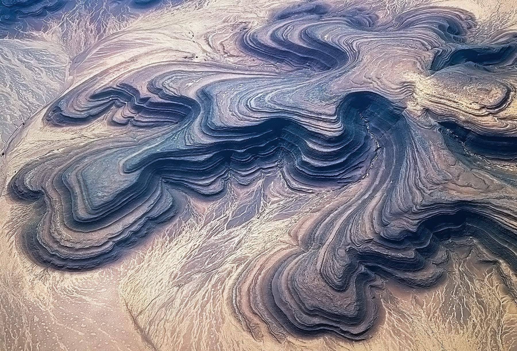 A rare image of a strange and remote mountain range in SW Namibia filled with natural terraces hundreds of feet high