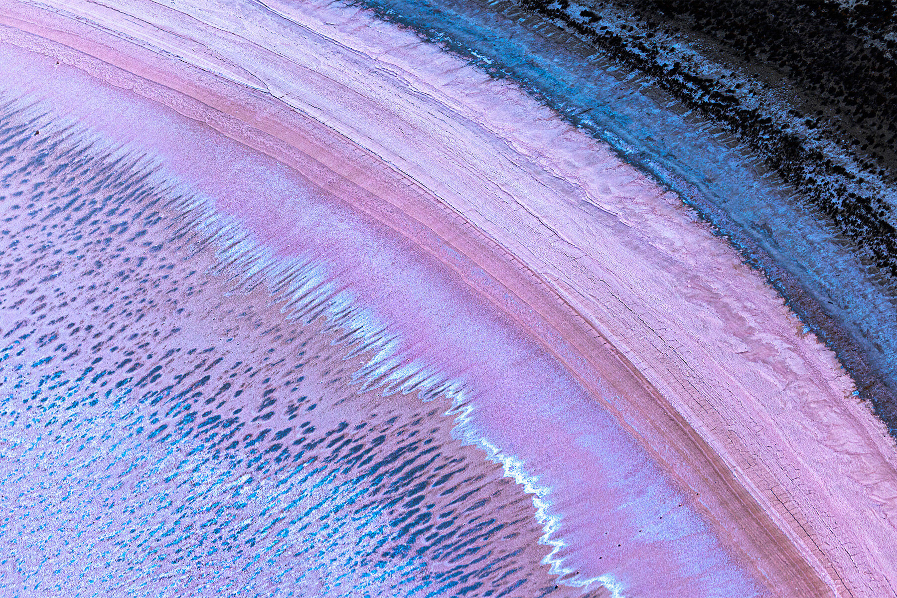 Image 1 of 4 from the amazing salt flats of Australia's SW, stained with an array of mineral colors.