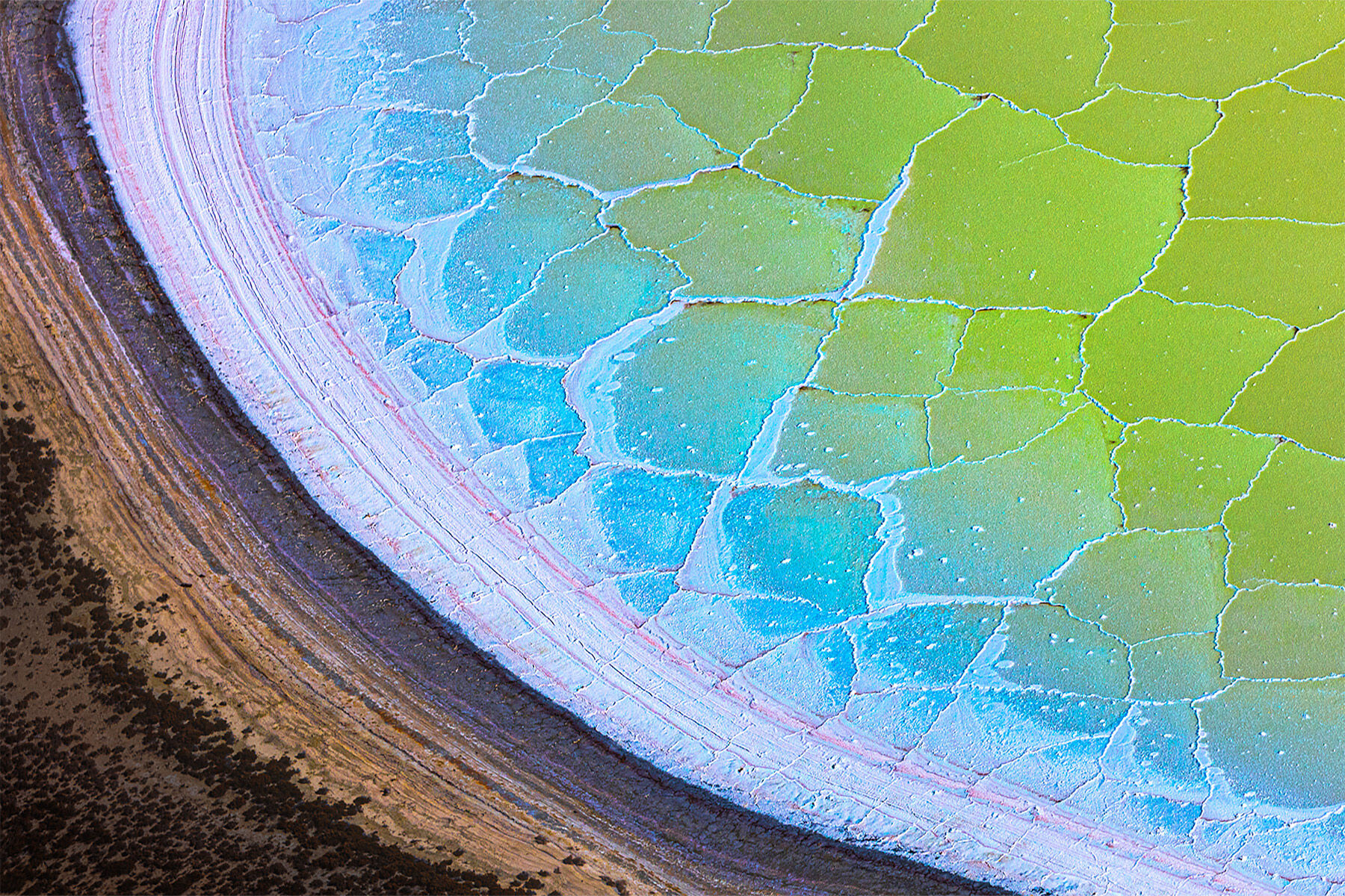 Image 2 of 4 from the amazing salt flats of Australia's SW, stained with an array of mineral colors.