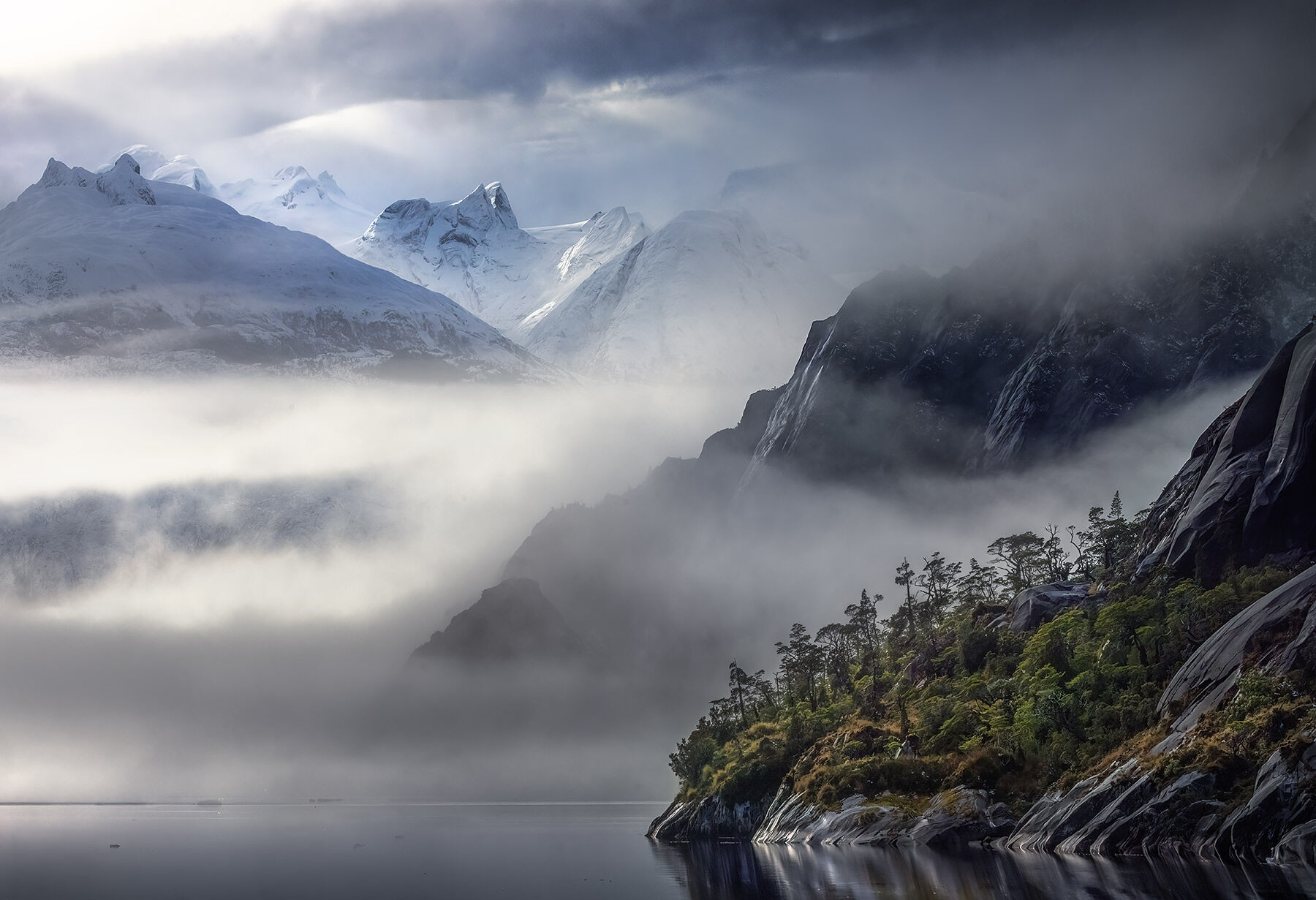 The secrets of the Fjords revealed through the mist only for those who have traveled far to reach this incomparable place.