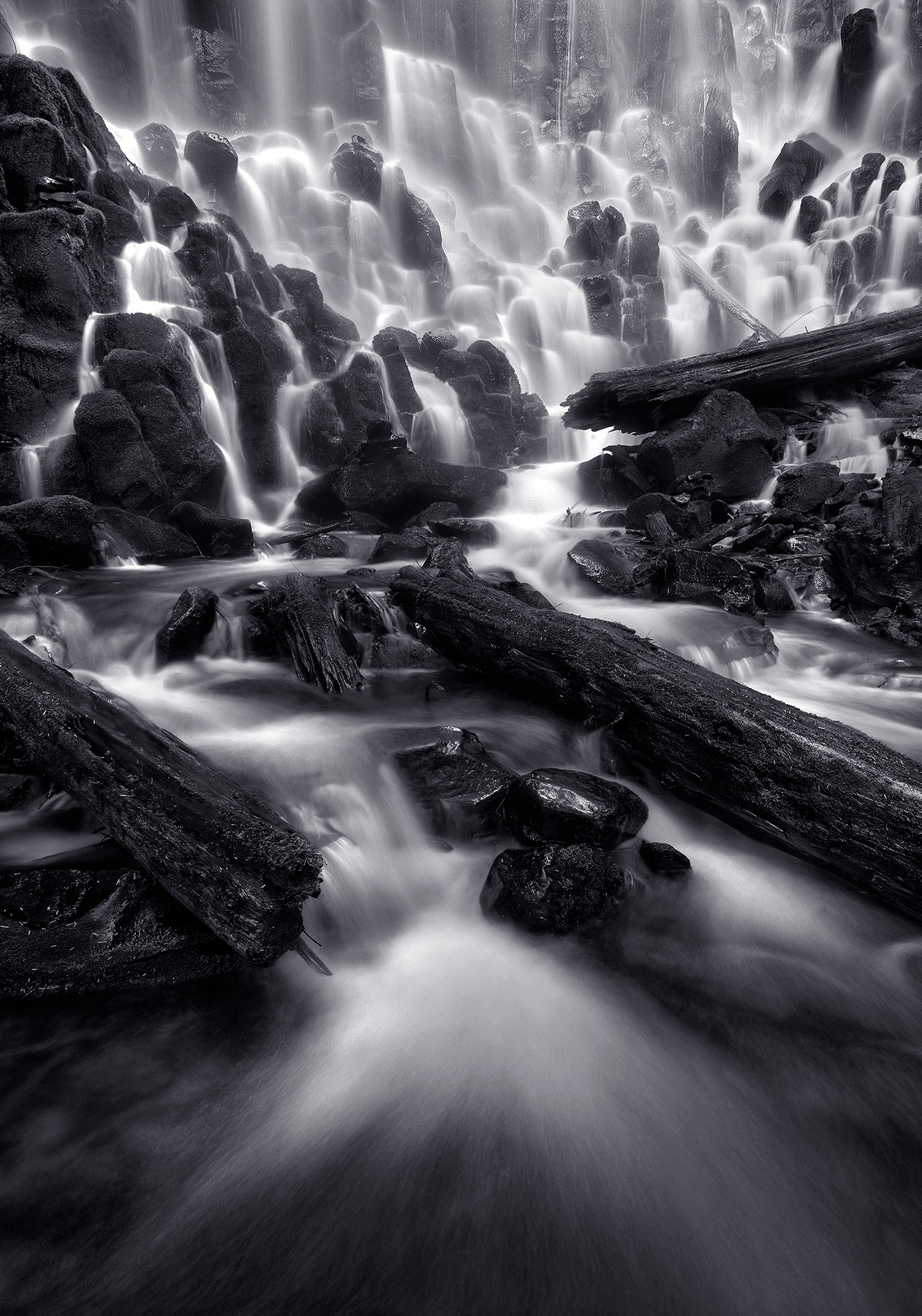 I'm always amazed at the varied tiers and textures of the massive Ramona Falls, in Oregon's Mount Hood Wilderness.