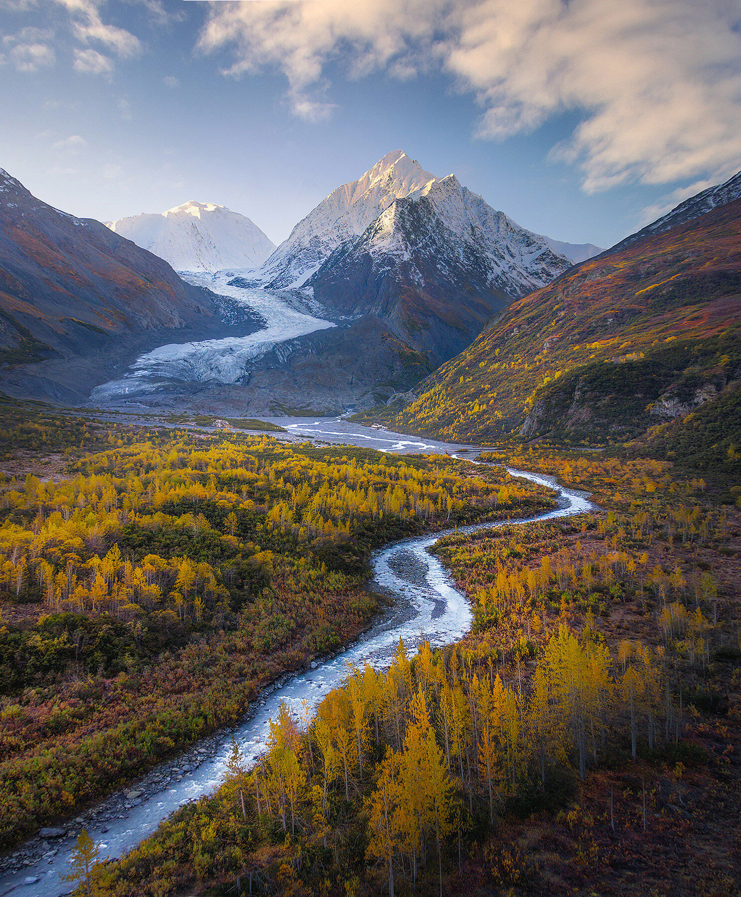 Alaska, fall, autumn, colors, tundra, aspen, red, mountains, peaks, chugach, Alaska range, 