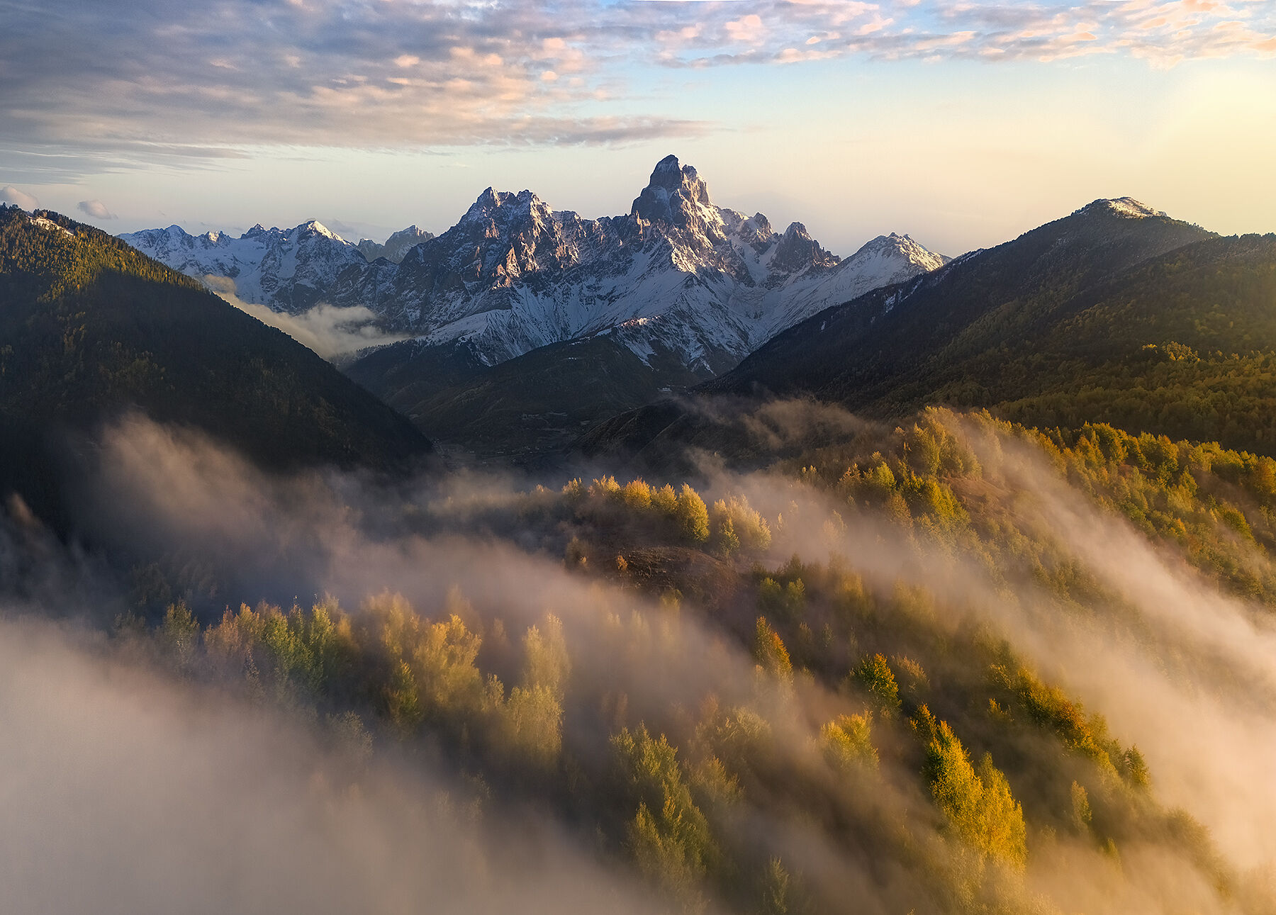 Georgia, Caucasus, mountains, Svaneti, autumn, fall, colors