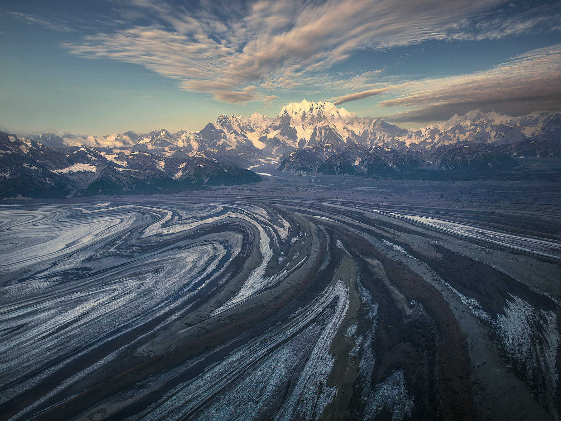 The largest non-polar glaciers in the world are here, near Mt. Logan,&nbsp;Yukon. &nbsp;&nbsp;This highly striated&nbsp;expanse...