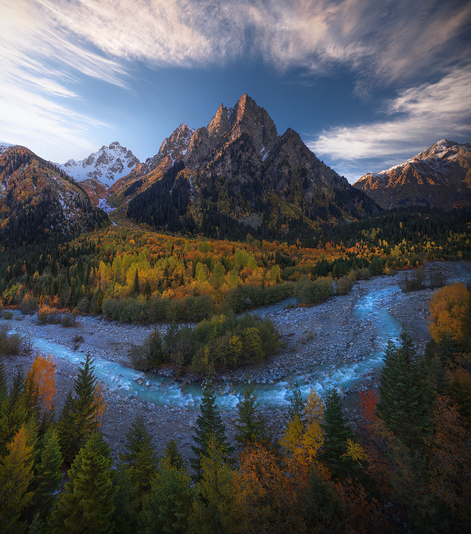 Georgia, Caucasus, mountains, Svaneti, autumn, fall, colors
