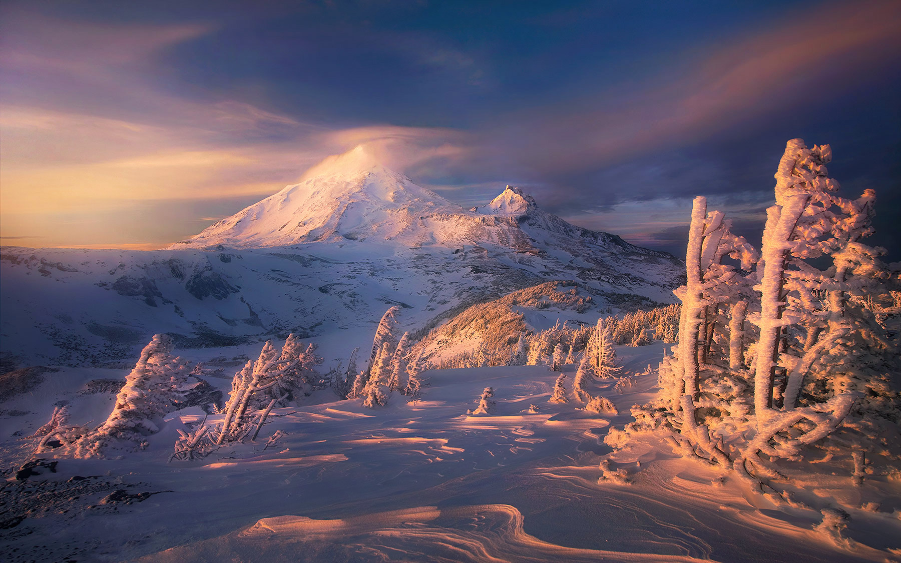 Deep in winter I ventured solo for days on skis to reach this remote location in the center of Oregon's Three Sisters Wilderness...