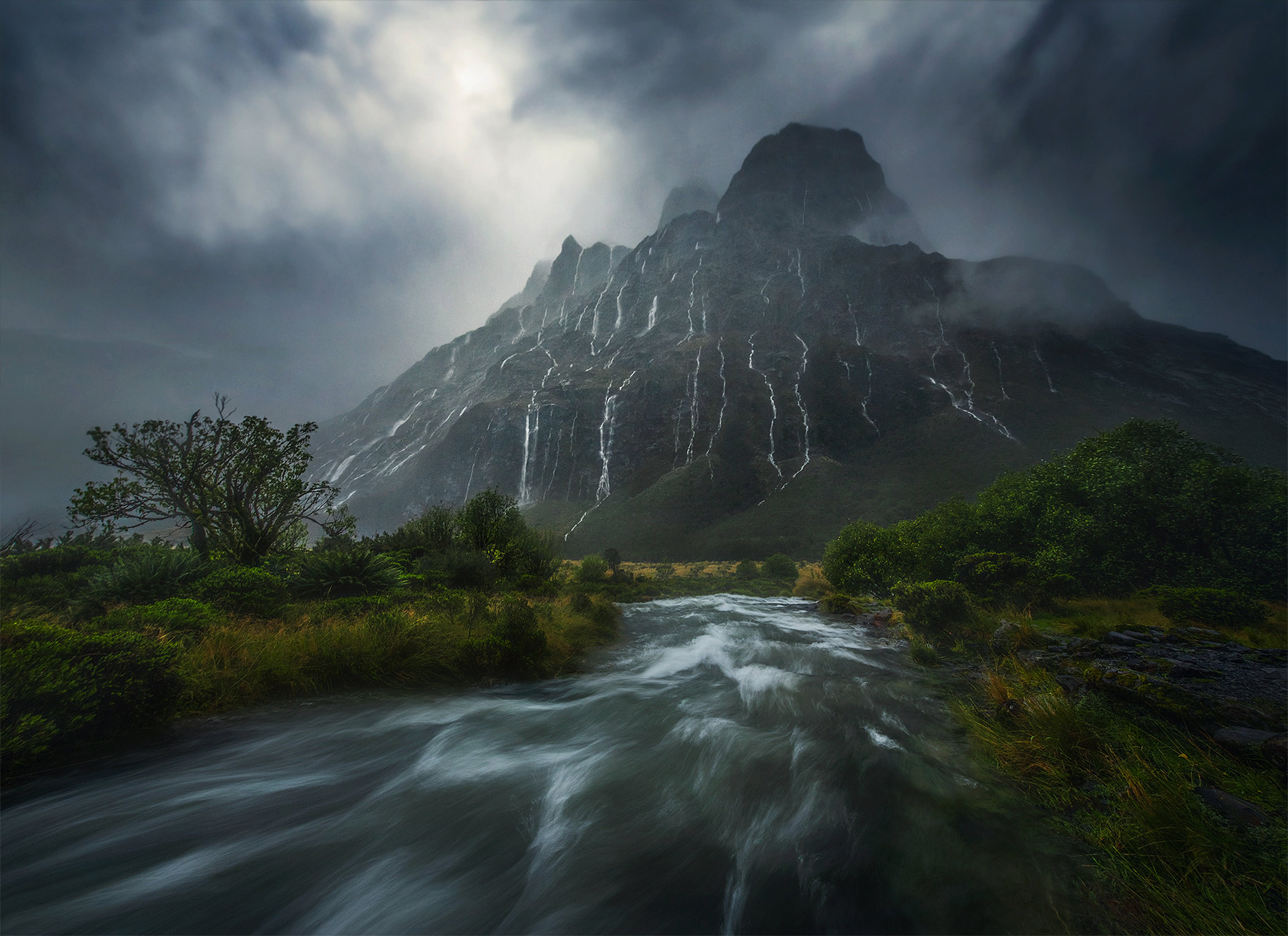 No place on Earth can top the high walls of Fiordlands&nbsp;NP, in New Zealand, for waterfalls when it is raining. &nbsp;