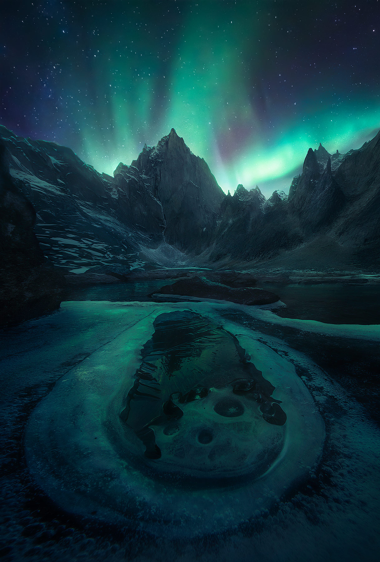 The nighttime show over rarely photographed peaks deep in the wilderness of the Yukon. &nbsp;