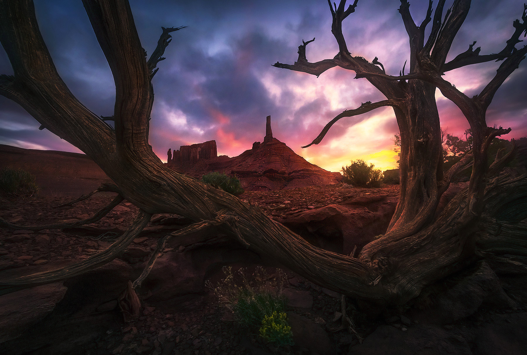 A unique composition of the famous tower at sunrise, Utah.