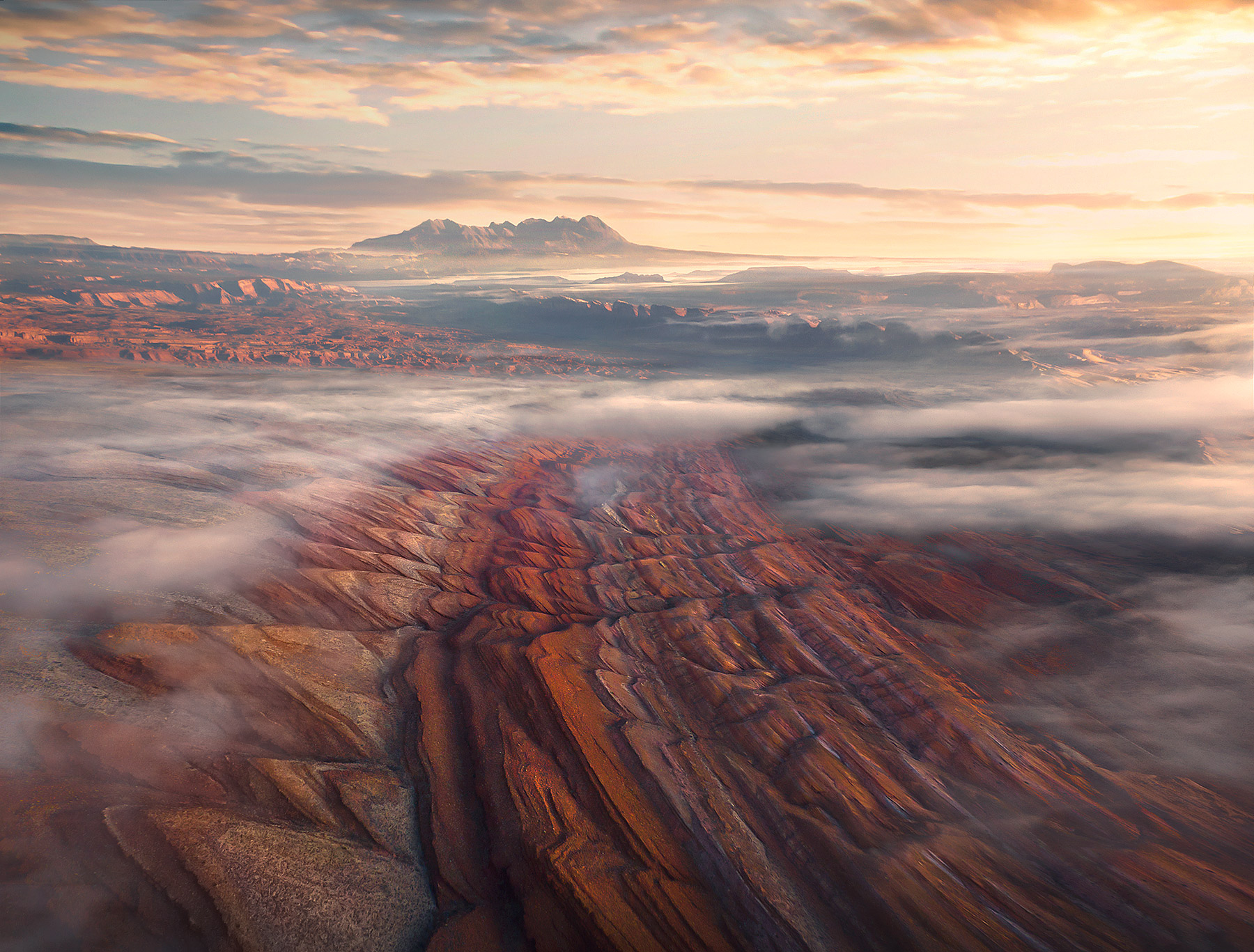 Rift in the Clouds One of the most spectacular views I've ever had, as a surprise morning fog (likely caused by freezing temps and a nearby river...