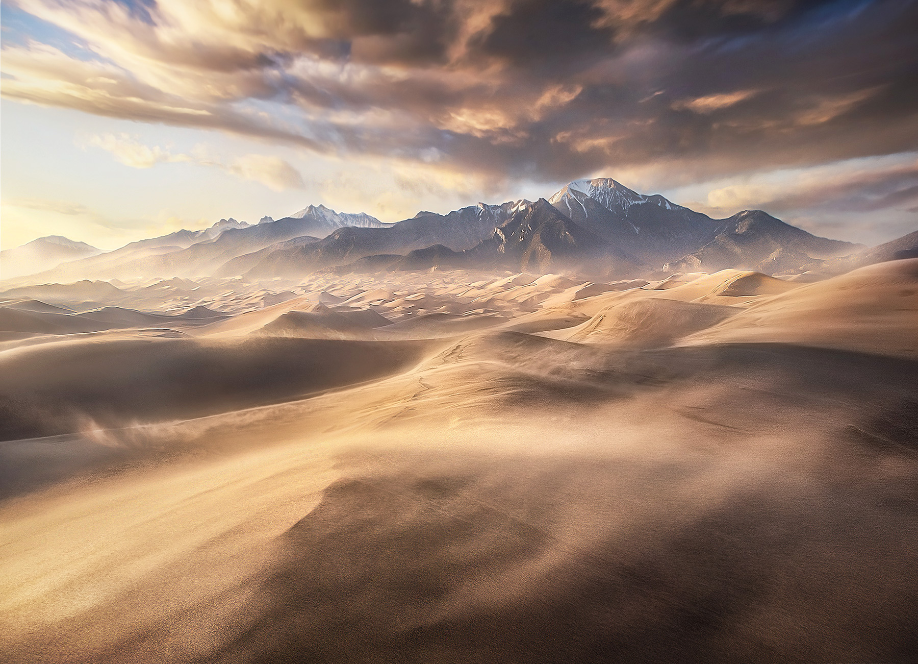 sandstorm, great sand dunes, dunes, wind, blowing, storm, Colorado, national park