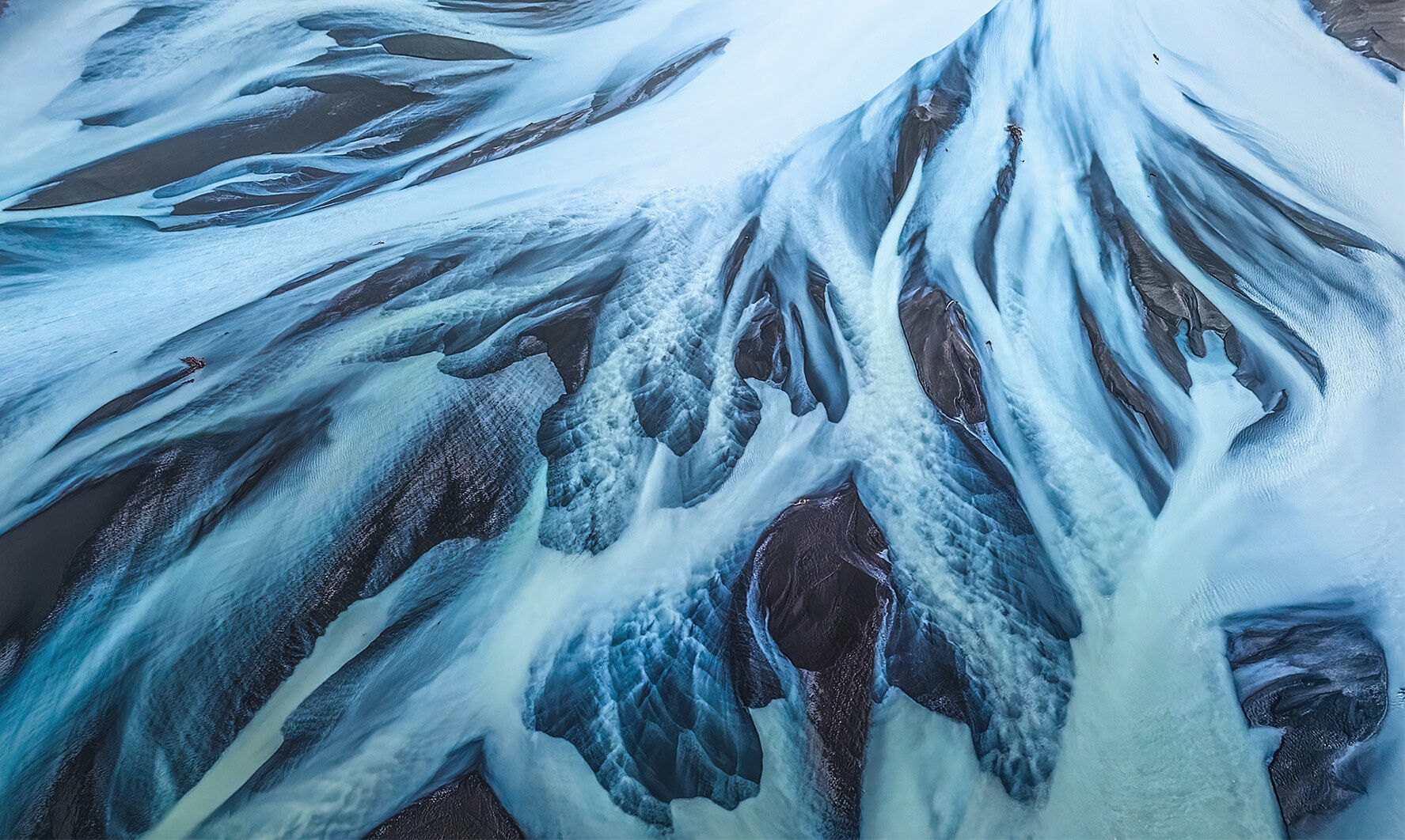 An aerial abstract from one of Alaska's amazing glacial rivers.