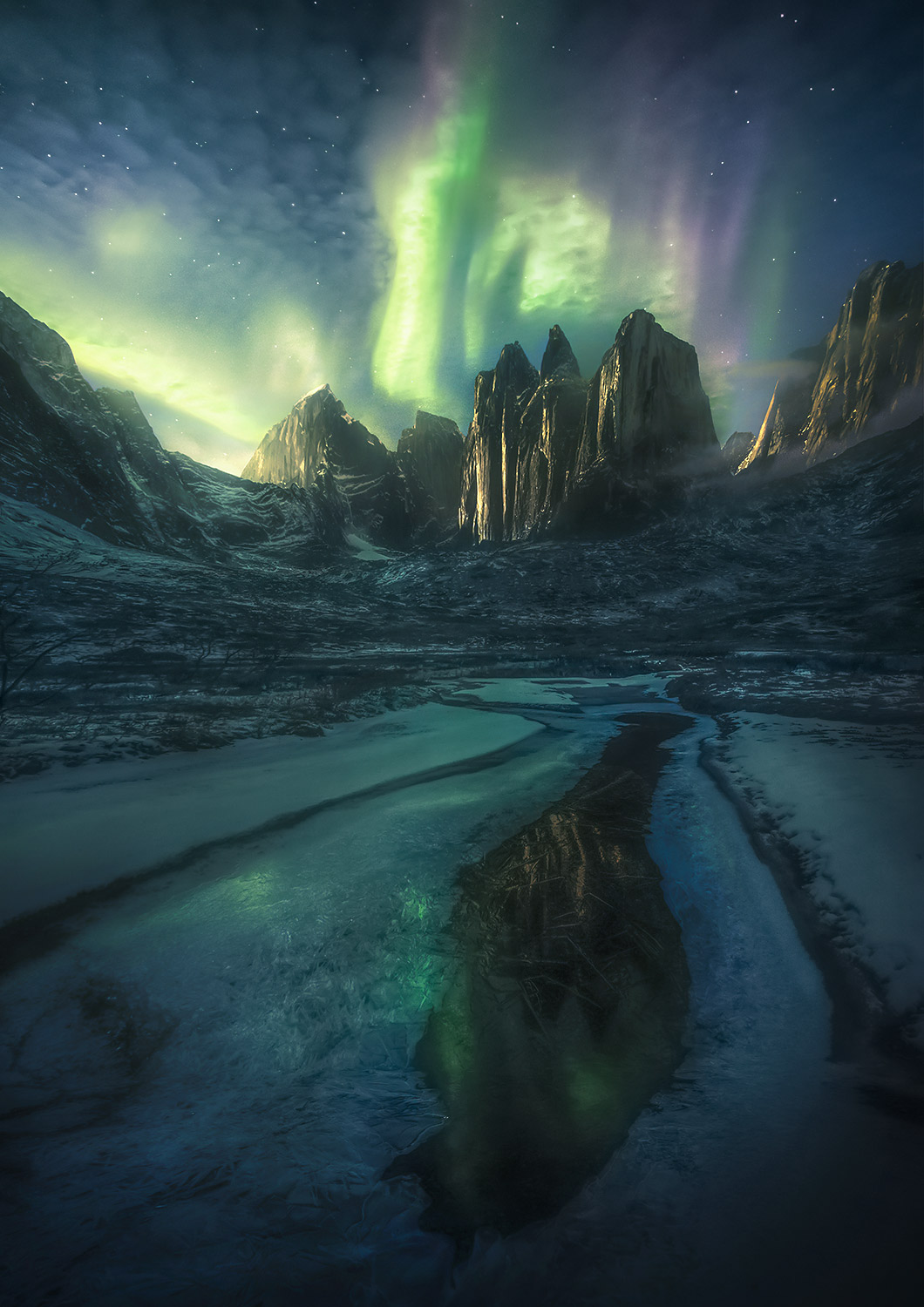 Enormous cliffs in Canada's Northwest Territories in early winter of this year during one of my heli-backpacking trips into the...