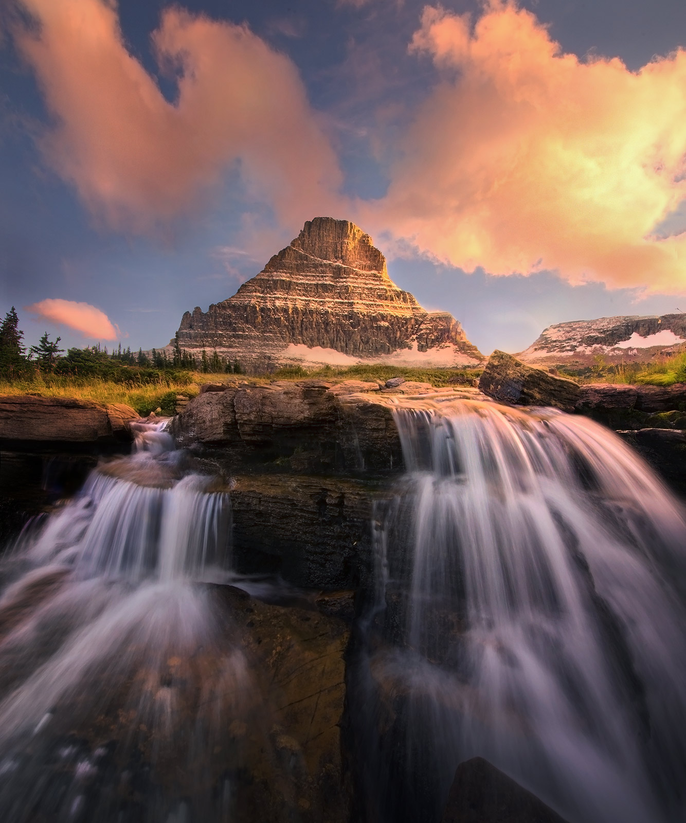 A unique blend of elements showcasing classic views from Glacier's highcountry in Montana.