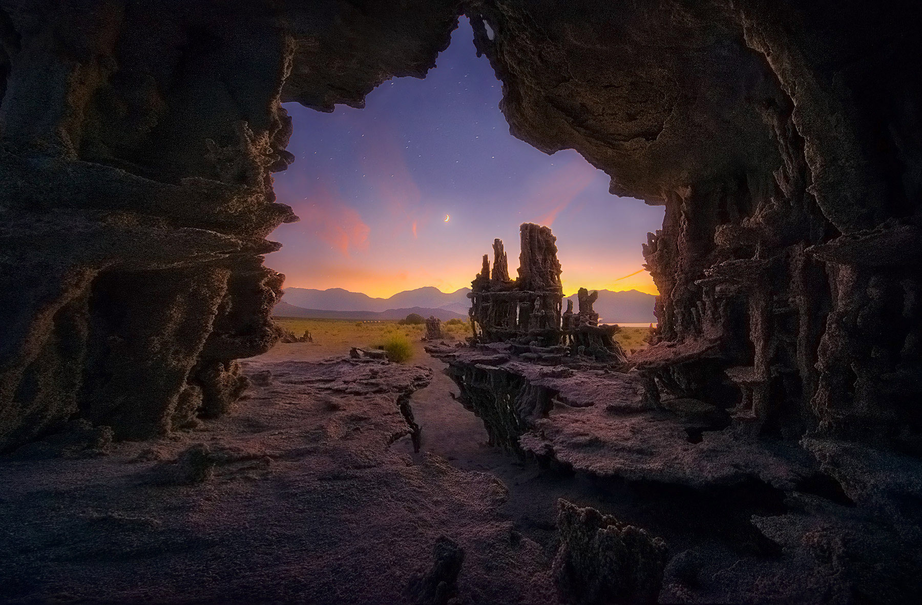 Twilight Chamber (2015) A view from inside a tiny tufa rock cave, barely big enough to fit the camera, shows how a lens can change your perspective of...