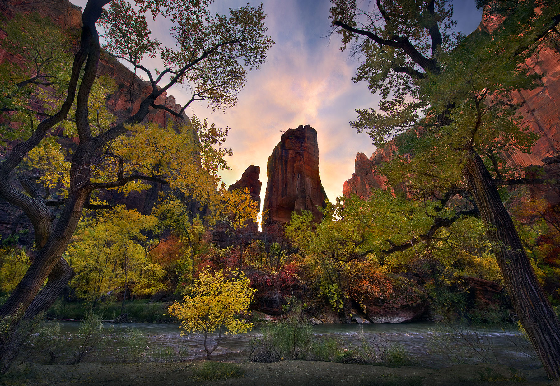 A view I had never seen photographed before in Zion Park, taken in the parking lot of all places ;-)